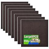 8 Pack - Brown Self Adhesive Square Furniture Felt Pad Surface Protector for Hardwood, Tile, Laminated Floor - Cut into Any Shape