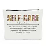 Self Care Makeup Bag - Mental Health & Inspirational Gifts for Women - Birthday Appreciation Thank You Gifts for Female Friend Therapist Mentor Counselor