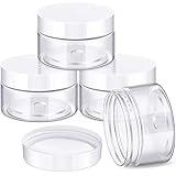 Patelai 4 Pieces Round Wide-mouth Leak Proof Plastic Container Jars with Lids for Travel Storage Makeup Beauty Products Face Creams Oils Salves Ointments DIY Making(1 Ounce,White)