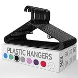 Utopia Home Plastic Hangers 50 Pack - Clothes Hanger with Hooks - Durable & Space Saving (Black)