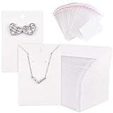 TUPARKA 120 Pack Earring Display Card with 120 Pcs Self-Seal Bags, Necklace Display Cards,Earring Card Holder Blank Kraft Paper Tags for DIY Jewelry Display