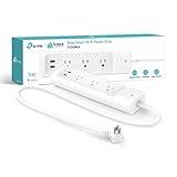 Kasa Smart Plug Power Strip KP303, Surge Protector with 3 Individually Controlled Smart Outlets and 2 USB Ports, Works with Alexa & Google Home, No Hub Required , White