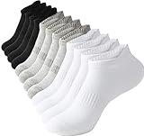 ACCFOD Womens Ankle Socks Athletic Running Low Cut Socks With Tab for Women White/Black/Gray 6-9