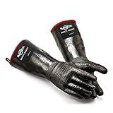RAPICCA 932°F Heat Resistant BBQ Grill Gloves: Oil Resistant Waterproof for Smoking Grilling Cooking Barbecue Deep Frying Turkey Rotisserie Handling Hot Greacy Meat Stocking Stuffers - Long Sleeve
