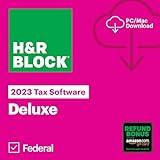 (Old Version) H&R Block Tax Software Deluxe 2023 with Refund Bonus Offer (Amazon Exclusive) (PC/MAC Download)