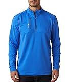 adidas Golf Mens Puremotion Mixed Media Quarter-Zip (A195), Brt Royal/Lead, 2X-Large