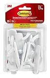 Command Medium Utility Hooks, 20 Hooks and 24 Command Strips, Damage Free Hanging Wall Hooks with Adhesive Strips, No Tools Adhesive Hooks for Hanging Christmas Decorations, Holds up to 3 lb