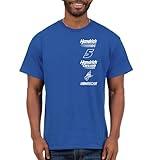Junk Food Standard NASCAR-Driver Sponsors Stacked Logo-Unisex Adult Sports Fan T-Shirt for Men & Women, Royal Blue