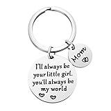 Mother’s Day Gifts, Mom Gifts from Daughter for Birthday, I'll Always Be Your Little Girl, You Will Always Be My World, Best Mom Ever Keychain for Mom Valentine’s Day Christmas Gifts