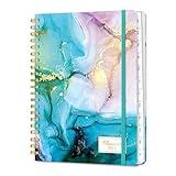 2025 Planner, A5 Weekly and Monthly Planners with Tabs, Spiral Bound Daily Calendar 2025, Agenda Organizers from Jan. to Dec., Hardcover Habit Tracker Journal 6.1" x 8.5" (Cyan Marble)