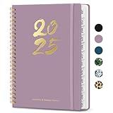 2025 Planner, Weekly and Monthly Calendar Planner Book (Jan 2025 - Dec 2025), Hardcover Planner 2025 with Tabs, Inner Pocket, Ideal Office Home School Supplies - A5 (6.3" x 8.5") , Spiral Bound, Purple