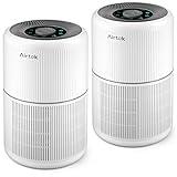 2 Pack Air Purifier for Home Bedroom with H13 True HEPA Filter for Smoke, Smokers, Dust, Odors, Pollen, Pet Dander | Quiet 99.9% Removal to 0.1 Microns | White Available for California