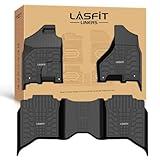 LASFIT Floor Mats for Dodge Ram 1500/2500/3500 Crew Cab 2013-2018, for Dodge Ram 1500 Classic Crew Cab 2019-2024 All Weather Custom Fit Car Floor Liners 1st & 2nd Row, Black