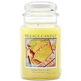 Village Candle Lemon Pound Cake Large Glass Apothecary Jar, Scented Candle, 21.25 oz., Yellow