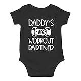 CBTwear Daddy's Workout Partner Baby Bodysuit - Adorable Boy Romper Clothing Funny Cute Infant Outfit (6 Months, Black)