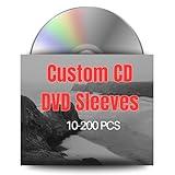 Custom CD DVD Sleeves Jackets,Premium Paper CD Sleeves for Music Movie Video Game Disc, 5x5 in, 10-200 PCS, Upload Your Design