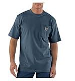 Carhartt Men's Loose Fit Heavyweight Short-Sleeve Pocket T-Shirt (Also Available in Big & Tall), Bluestone, Large