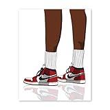 unoXdos Sneakers Poster 11"x14" - College Room & Office Décor Prints – Unframed – AJ Prints | Cool Shoes Wall Art | Michael Jordan | Air Jordan Illustration | AJ Shoes Air Jordan (White)