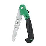 FLORA GUARD 7.7-Inch Folding Hand Saw, Pruning Saw with Trible-Cut Razor Teeth for Wood Cutting, Tree Trimming, Professional Camping Gardening Tools (Green)