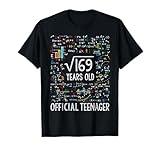 Square Root Of 169 13 Years Old Official Teenager Birthday T-Shirt