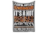 Huglanket Aerospace Engineer Gifts Blanket, Space Engineering Theme Flannel Throw Blanket for Men, Funny Unique Birthday for Him 50"*65"