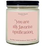 I Love You Candle Ideas | You are My Favorite Notification | Romantic Gifts for Her, Him, Girlfriend, Boyfriend, Wife, Husband for Anniversaries, Birthday, Mother's Day, for Women - Vanilla Scented