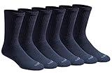 Dickies Men's Dri-Tech Essential Moisture Control Crew Socks, Available in M-XXL (6, 12, Solid Navy (6 Pairs), Large