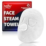 PureSoftness Face Steam Towel with Headband. Reusable Facial Steamer Spa Towels for Women Girls. 2-in-1 Care. Steam Serum Cream Absorption. Cool Calming Moisturizing