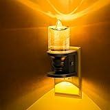 L LOHAS LED Flameless Candle Night Light, Amber Night Lights Plug into Wall, 0-100LM Dimmable Nightlight, LED Candle Night Light with Light Sensor, for Dinning Room, Living Room, Bathroom, Hallway