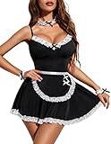 Avidlove Sexy Maid Lingerie for Women Roleplay Cosplay Costume Dress Black M