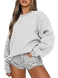 ANRABESS Women's Sweatshirts Hoodies Crewneck Oversized Fleece Pullover Sweaters Cute Top Y2K Teen Girls Preppy Clothes 2024 Gray Large