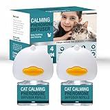 Cat Calming Diffuser 4 in 1 Multicat Calming Pheromones Diffusers Relief Stress Anxiety Fighting Scratching 60 Days Calm Relaxing Pheromone for Cats kit 48ml Refill Fits All Common Diffuser Plug In