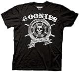 Ripple Junction The Goonies Men's Short Sleeve T-Shirt Captain's Wheel Never Say Die Quote 80's Comedy Movie Large Black
