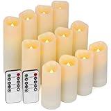 Enido 12 Pc LED Candles Flickering Flameless Candles with Remote & Timer for Romantic Ambiance, Home Decor Mood Lighting Cozy Fall Decor Battery Operated Candles, Outdoor Waterproof