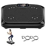 Vibration Plate Exercise Machine Weight Loss, Full Body Workout Vibration Plate Lymphatic Drainage, 199 Adjustable Speeds Power Shaping Vibrating Plate 450 Lbs Capacity Fitness Platform Black
