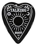 Ebros Gift Wicca Occult Paranormal Talking Board Ouija Planchette Gothic Heart Shaped Trinket Jewelry Dish Bone China Ceramic 4.75" By 4"