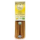 Morelli Lemon Pepper Linguine Pasta with Wheat Germ - Imported Linguine Organic Pasta from Italy - Naturally Flavored, Made in Italy - 8.8 oz (Pack of 1)