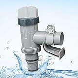 1-1/4 inch and 1-1/2 inch 2-in-1 Plunger Valve for Above Ground Swimming Pool and Pool Replacement Parts with Pool Pipe Holder (1 pack)