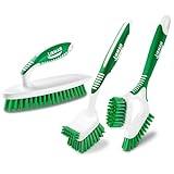 Libman Heavy Duty Scrub Brush Kit | Cleaning Brushes for Household Use | Tub Scrubber | Easy Grip Scrub Brush | Big Job Kitchen Brush | Dual Sided Tile & Grout Brush | 3 Different Brushes Included