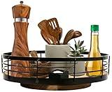 Gennua Kitchen 10” Acacia Wood Lazy Susan Turntable Organizer for Spices, Condiments, and More - Wooden Cabinet and Pantry Organization and Storage - Practical Gift Idea for Wedding or Housewarming