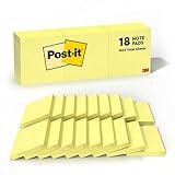 Post-it Notes, 3x3 in, 18 Pads, Canary Yellow, Clean Removal, Recyclable