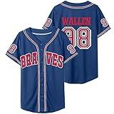 Mens 98 Baseball Jersey Country Vintage Music Shirts Fan Tshirts Button Down Hipster Hip Hop Sports Uniforms Blue