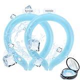 2PCS Neck Cooling Tube with Cold Insulated Bag,Reusable Ice Neck Ring Wearable Body Cooler Products for Summer Heat (Blue*2)