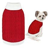 GOYOSWA Dog Christmas Sweater Knitted Turtleneck Dog Sweater Warm Christmas Dog Outfit Clothes for Small Medium Large Dogs Pets (Red, Medium)