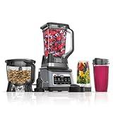 Ninja BN801 Professional Plus Kitchen System, 1400 WP, 5 Functions for Smoothies, Chopping, Dough & More with Auto IQ, 72-oz.* Blender Pitcher, 64-oz. Processor Bowl, (2) 24-oz. To-Go Cups, Grey