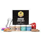 Cooper's Treats Doggie Deluxe Box - Make-at-Home Dog Treat Kit (Contains Four Jars of Treat Mix for Both Frozen and Baked Treats, Plus Lots More Goodies - The Perfect Dog Gift Box!)