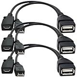 [3 Pack] USB Port Adapter, Micro OTG Cable and Power - Compatible with fireSticks, Streaming Media Devices, Rii and Logitech Keyboards, and Nintendo Switch, SNES, NES Classic