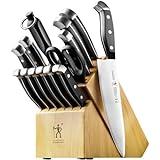 HENCKELS Premium Quality 15-Piece Knife Set with Block, Razor-Sharp, German Engineered Knife Informed by over 100 Years of Masterful Knife Making, Lightweight and Strong, Dishwasher Safe