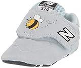 New Balance Kid's 574 V1 Crib Hook & Loop Sneaker, Morning Fog/Team Gold, 3 Wide Infant