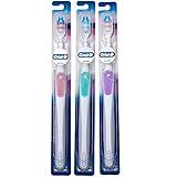 Oral-B Gum Care Extra Soft Toothbrush for Sensitive Teeth and Gums, Compact Small Head, (Colors Vary) - Pack of 3